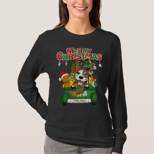 Camiseta Merry Christmas Pit Bull Dog Reindeer