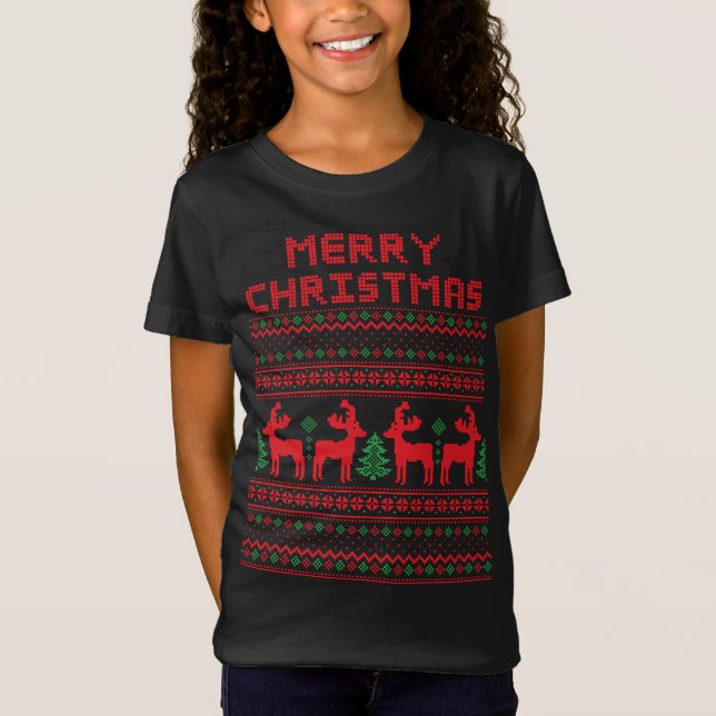 Camiseta MERRY CHRISTMAS PIXEL ART STYLE T Shirt (Frente)