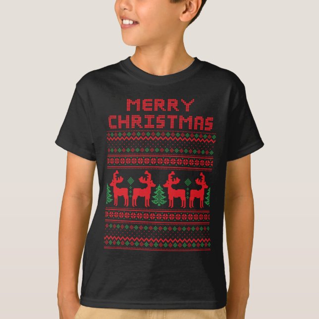 Camiseta MERRY CHRISTMAS PIXEL ART STYLE T Shirt (Frente)