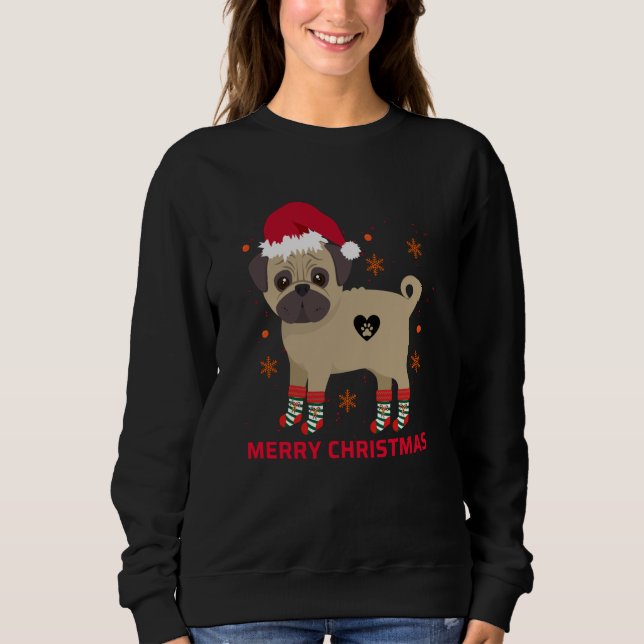 Camiseta Merry Christmas PUG (Frente)