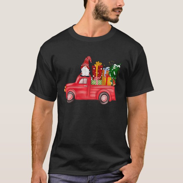 Camiseta Merry Christmas Red Gnome Truck Funny  Men Women K (Frente)