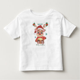 Camiseta Merry Christmas Reindeer - Festivo e Divertido