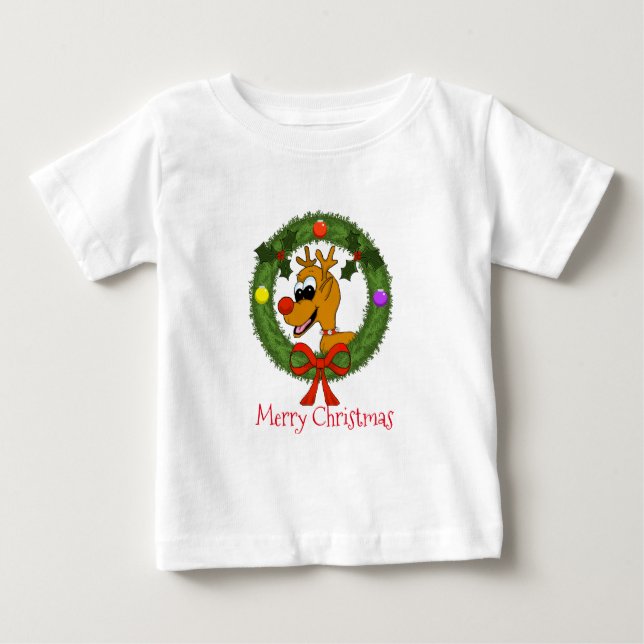 Camiseta Merry Christmas Reindeer Long Sleeve T Shirt (Frente)