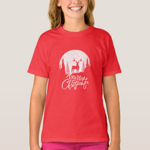 Camiseta Merry Christmas Reindeer - Silhouette de Natal Bra