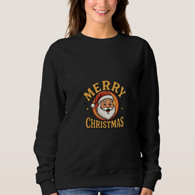 Camiseta Merry Christmas Retro Santa Sweatshirt (Frente)