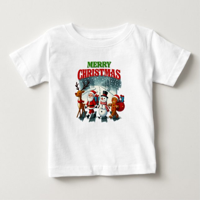 Camiseta Merry Christmas Santa, Snowman, Gingers Xmas (Frente)