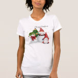 Camiseta Merry Christmas Snowman Gnome Shirt<br><div class="desc">White Snowman and Gnome Christmas Shirt for Women and Girls</div>