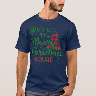 Camiseta Merry Christmas Squad Red Buffalo Plaid Tree Santa
