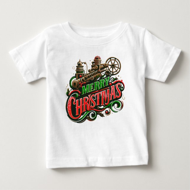 Camiseta Merry Christmas steampunk (Frente)