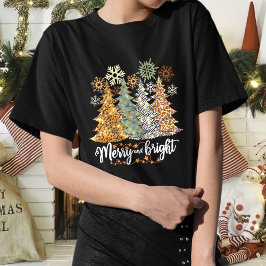 Camiseta Merry Christmas Tree T-Shirt, Feliz e Brigh