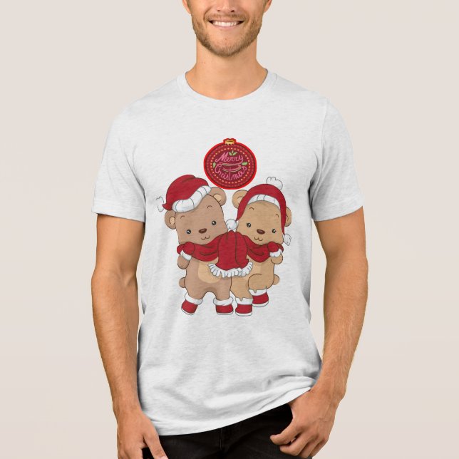 Camiseta Merry Christmas Tri-blend (Frente)