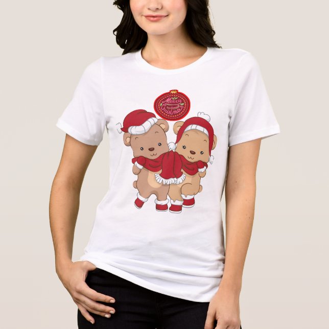 Camiseta Merry Christmas Tri-blend (Frente)
