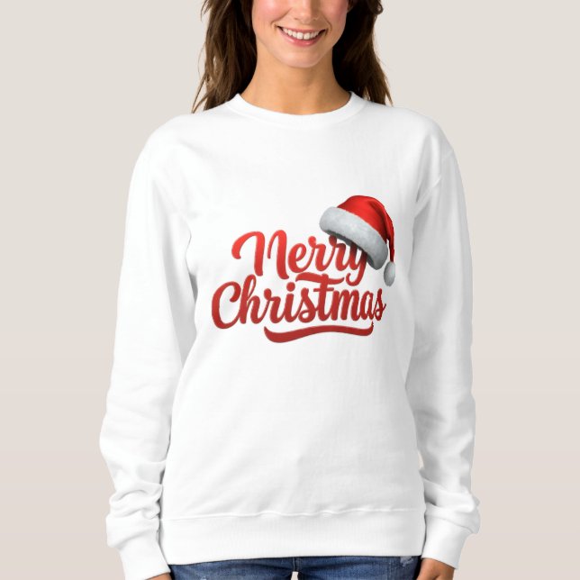 Camiseta Merry Christmas White sweatshirt gift (Frente)