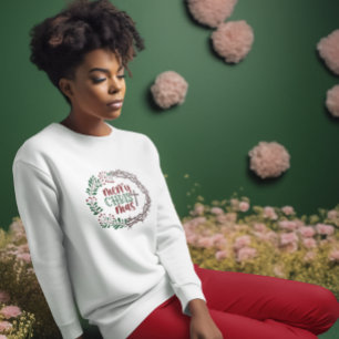 Camiseta Merry CHRISTmas Wreath Christian Ladies Long