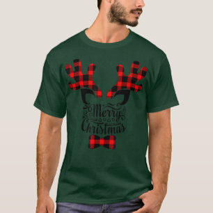 Camiseta Merry Christmas Xadrez Reindeer