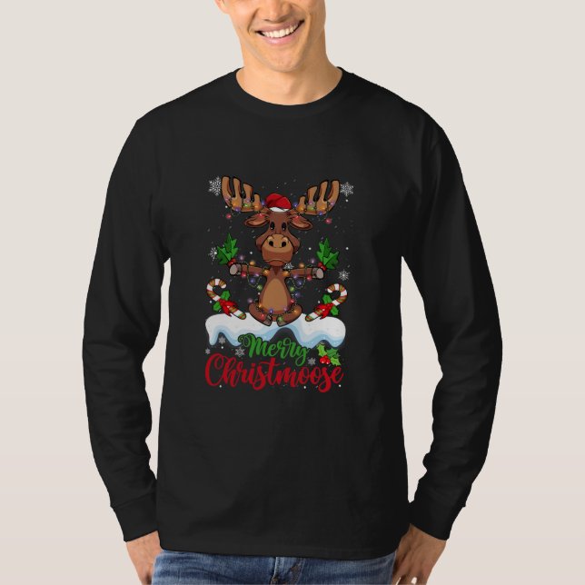 Camiseta Merry Christmoose Christmas Moose Xmas Tree (Frente)