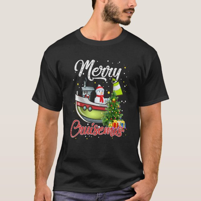 Camiseta Merry Cruisemas Merry Christmas  Snowman Tree Crui (Frente)