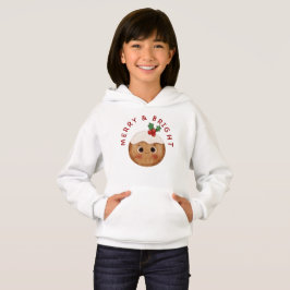 Camiseta Merry e Brilhante Kawaii Capuz de Pudim de Natal