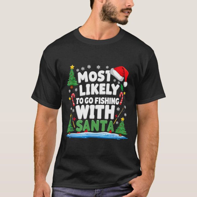 Camiseta Merry Fishmas Funny Fish Santa Bigfoot Christmas F (Frente)