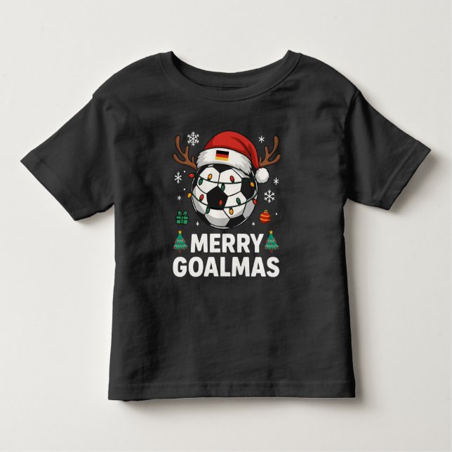 Camiseta Merry Goalmas - Funny Soccer Christmas (Frente)