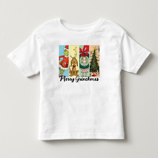 Camiseta Merry Grinchmas Holiday Collage (Frente)