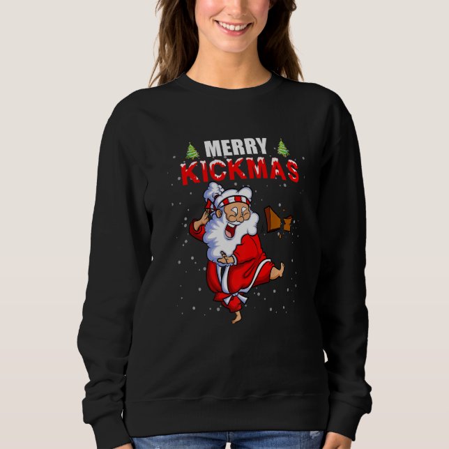 Camiseta Merry Kickmas  Karate Santa Family Matching Pajama (Frente)