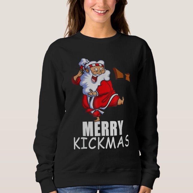 Camiseta Merry Kickmas  Karate Santa Family Matching Pajama (Frente)