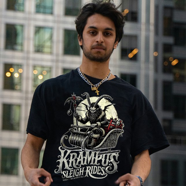 Camiseta Merry Krampus Christmas Krampus Sleigh Rides (Criador carregado)