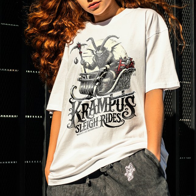 Camiseta Merry Krampus Christmas Krampus Sleigh Rides (Criador carregado)