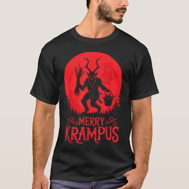 Camiseta Merry Krampus Christmas Xmas Horror Ugly Sweater E (Frente)