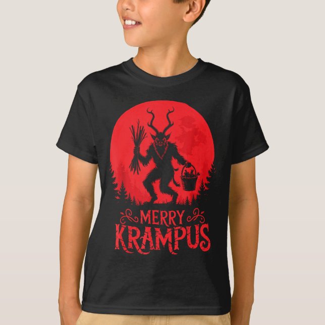 Camiseta Merry Krampus Christmas Xmas Horror Ugly Sweater E (Frente)