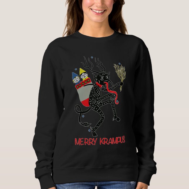 Camiseta Merry Krampus Horror Krampus Devil Caught Naughty  (Frente)
