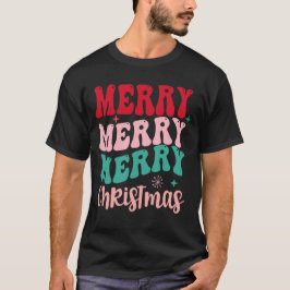 Camiseta Merry Merry Merry Christmas Retro