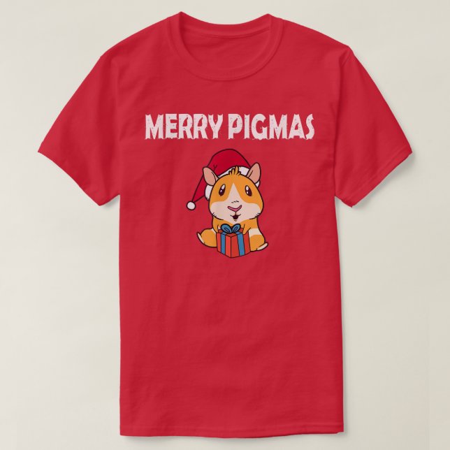 Camiseta Merry Pigmas Face Mask Funny Guinea Pig Christmas  (Frente do Design)