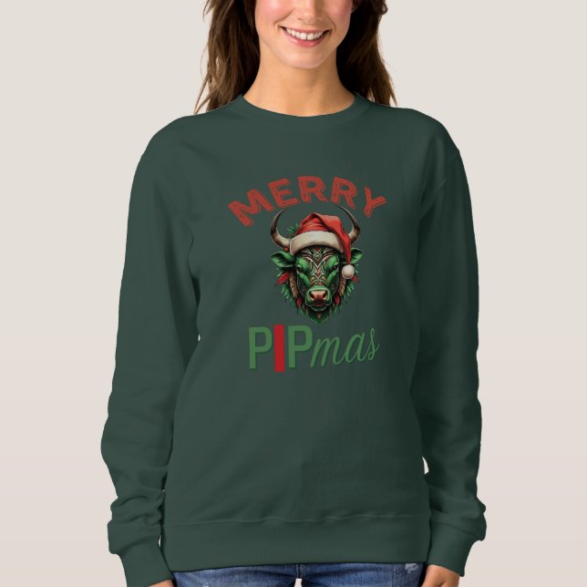 Camiseta Merry PIPmas Trading Bull Christmas Design – Funny (Frente)