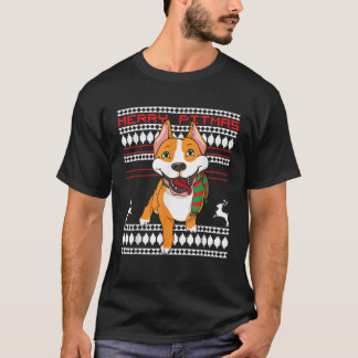 Camiseta Merry Pitmas Pitbull Santa Claus Dog Ugly Christma