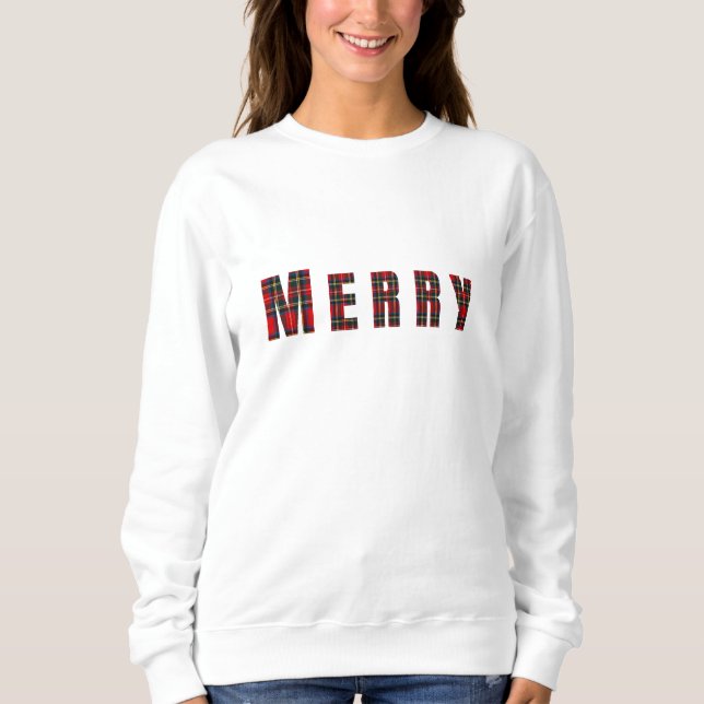 Camiseta MERRY Royal Stewart Red Christmas Plaid (Frente)