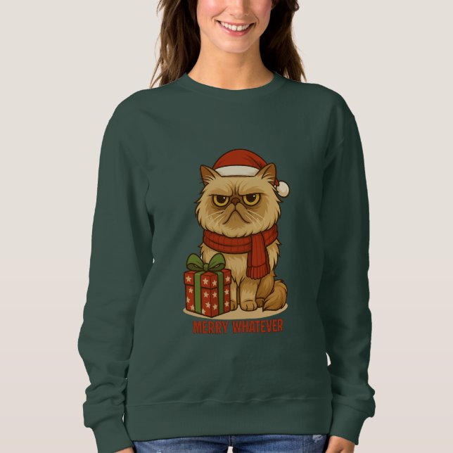 Camiseta Merry Whatever Christmas Sweatshirt (Frente)