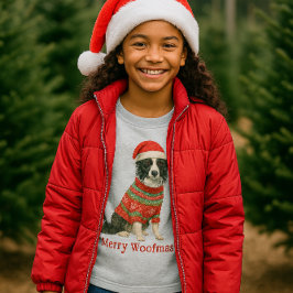 Camiseta Merry Woofmas Border Collie Christmas