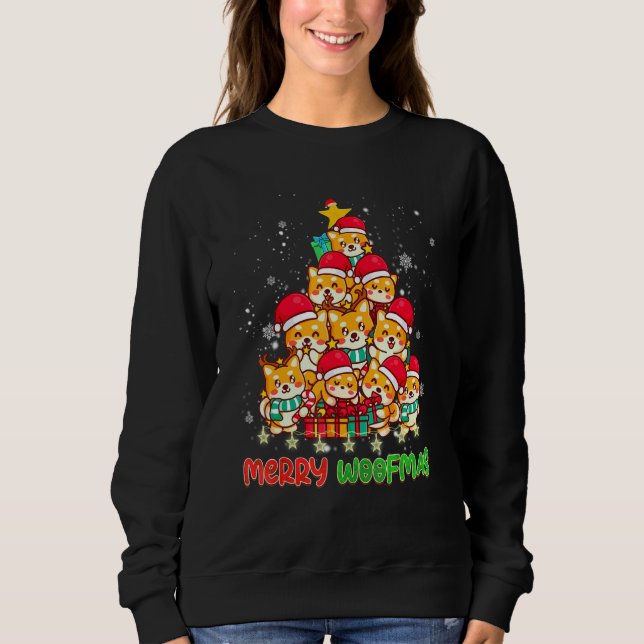 Camiseta Merry Woofmas Merry Christmas For Welsh Corgi Dog (Frente)