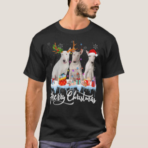 Camiseta Merry Xmas Bull Terrier Dog Papais noeis Light Rei