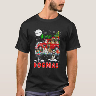Camiseta Merry Xmas Dog Papai noel Bulls Franceses Carregan