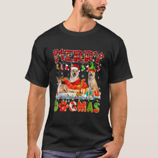 Camiseta Merry Xmas Dog Três Papais noeis Reindeer Elf Shib