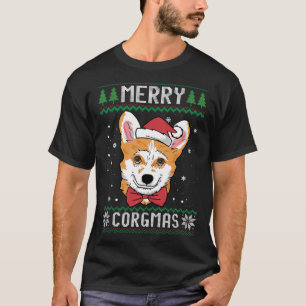 Camiseta Mery Corgmas Corgi Ugly Christmas Sweater Papais n