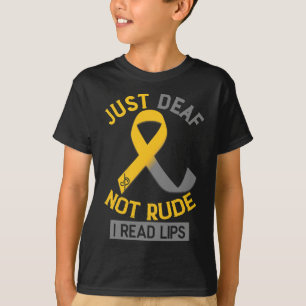 Camiseta Mês da Consciência Apenas Deficientes Auditivos Nã