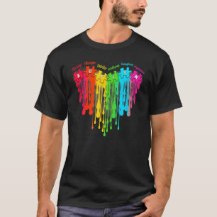 Camiseta Mês da Conscientização do Autismo Arco-íris Quebra