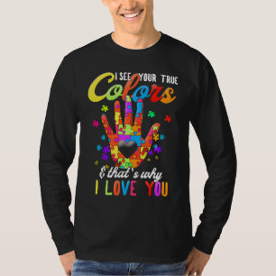 Camiseta Mês da Conscientização do Autismo Eu Vejo Suas Ver