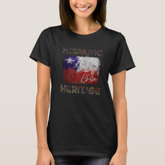 Camiseta Mês da Herança Hispânica Bandeira Chile Latino Chi