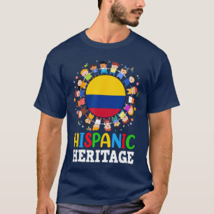 Camiseta Mês da Herança Hispânica Bandeira da Colômbia fa