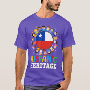 Camiseta Mês da Herança Hispânica Bandeira do Chile Chileno